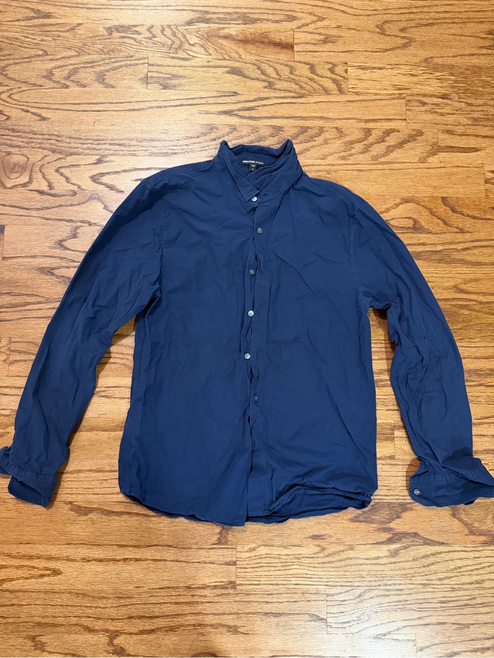 James Perse Navy Button-Down Long Sleeve Shirt